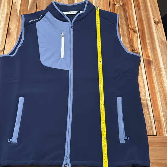 Peter Millar zip up vest. Size large, color blue - Picture 3 of 6